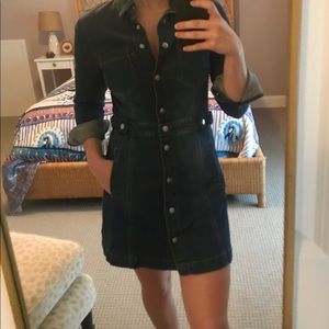 Button Up Denim Mini Dress